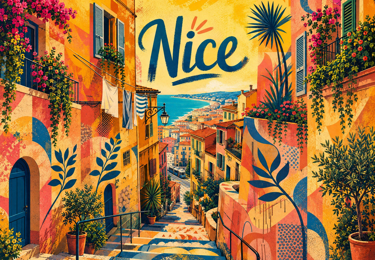 Nice - The tram climbs the lane (Landscape)