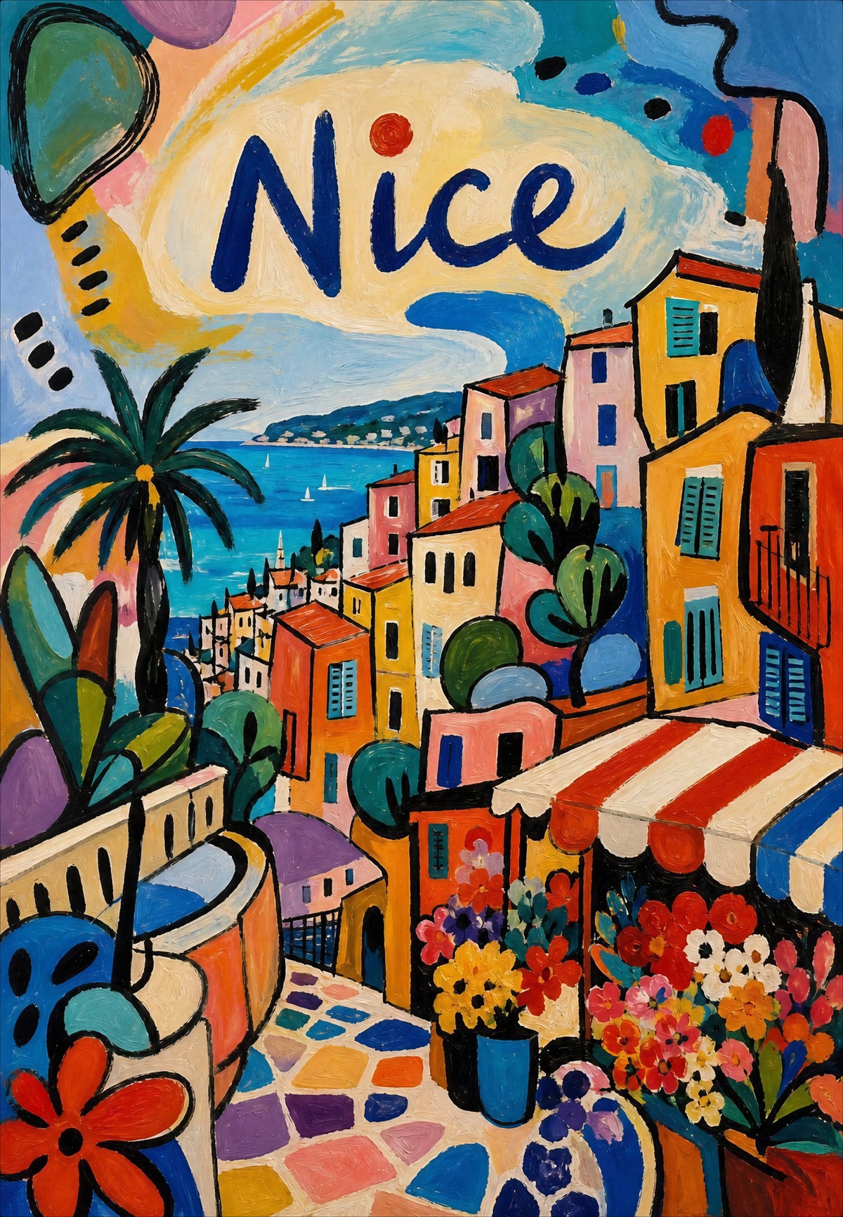 Nizza - Blumenmarkt an der Bucht