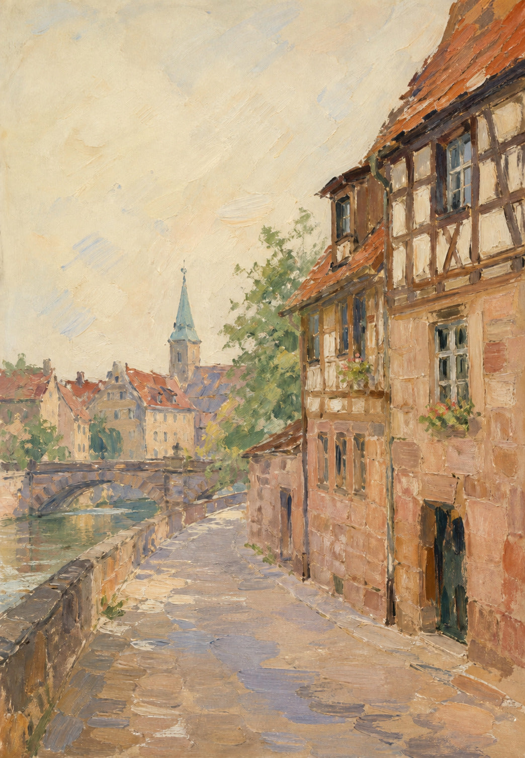 Nürnberg - Der Kanal zwischen den Fachwerkhäusern