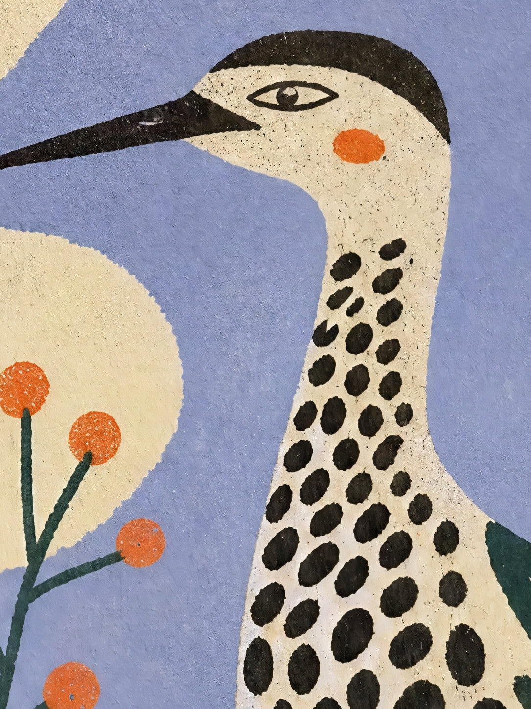 Detail a taille reelle du tirage, affiche oiseaux echassier pois roseaux