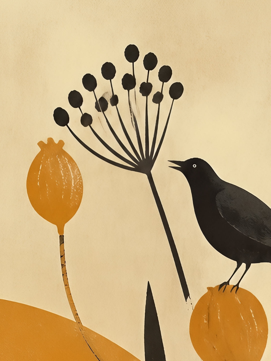 Detail a taille reelle du tirage, affiche oiseaux oiseaux soleil couche