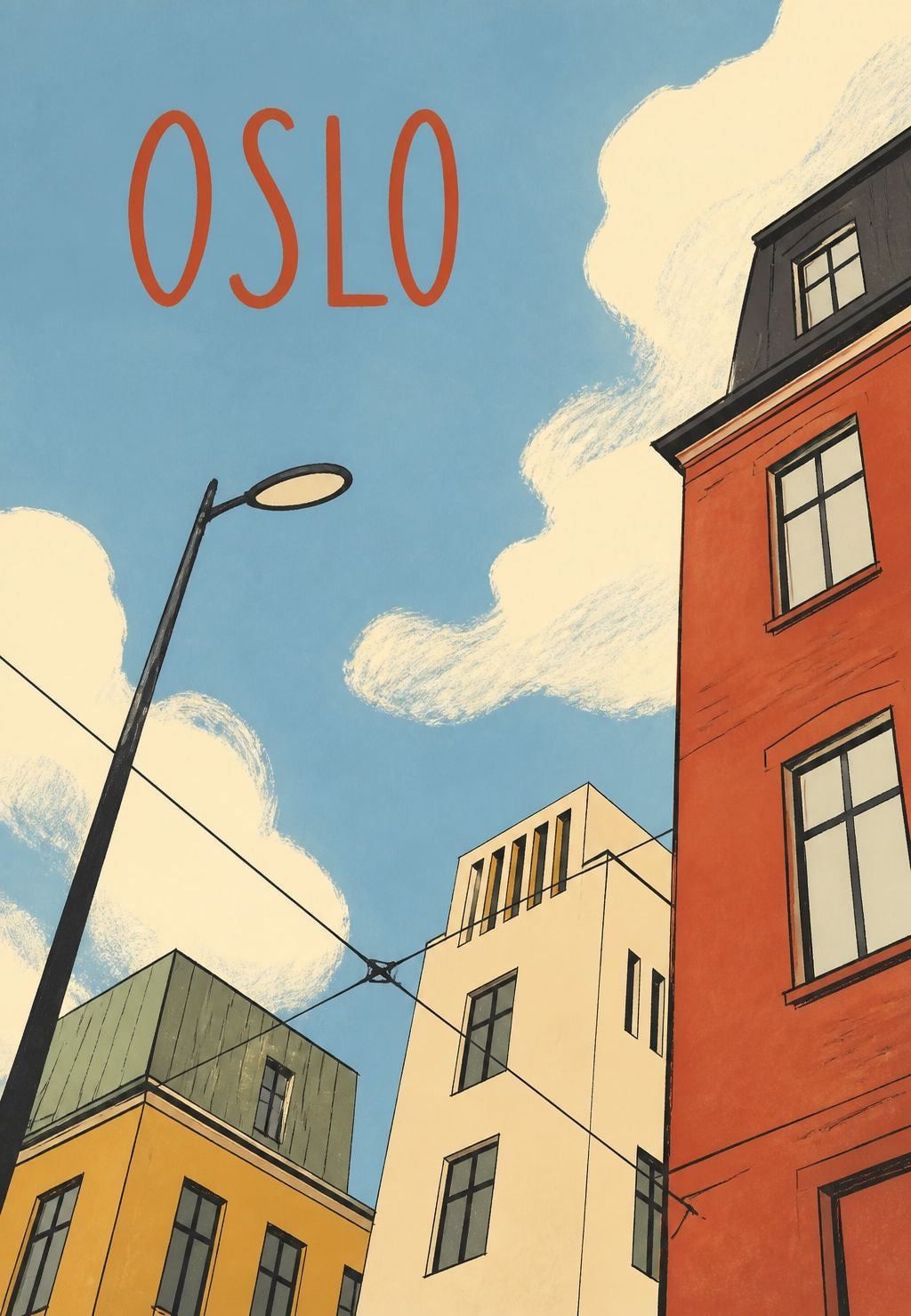 Oslo - The Street Corner under the Clouds