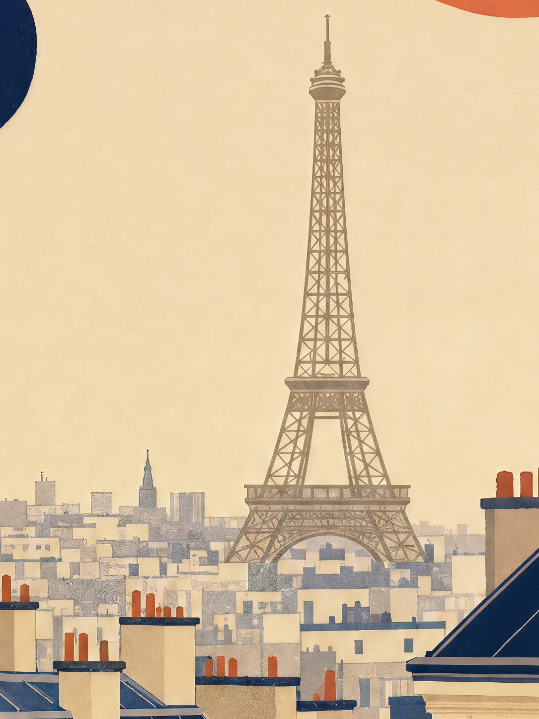 Detail a taille reelle du tirage, affiche paris le balcon corail