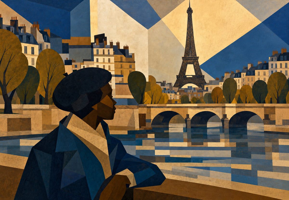 Paris - The passer-by in a beret (Landscape)