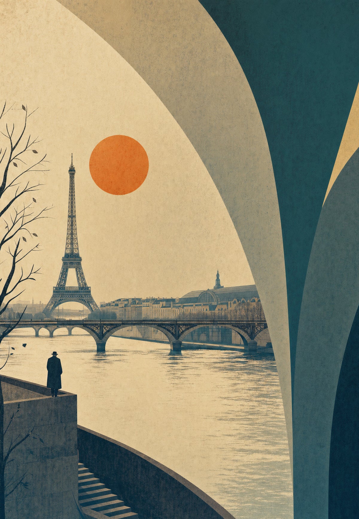 Pariz - Sunce iza tornja