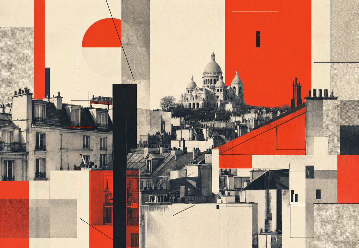 Il Sacré-Cœur in collage (Orizzontale)