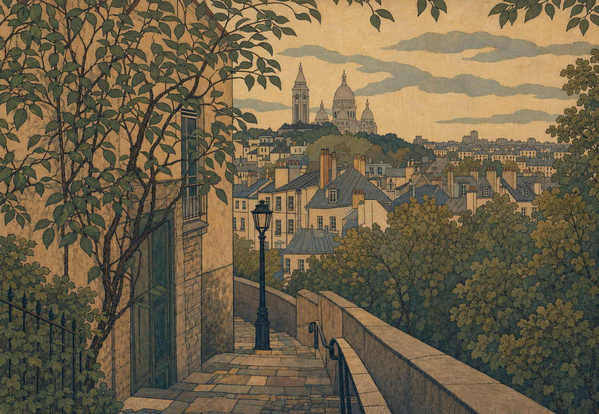 The Montmartre stairway (Landscape)