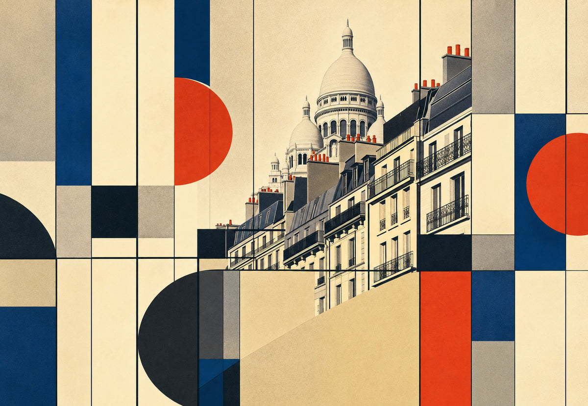 Montmartre in flat colour (Landscape)