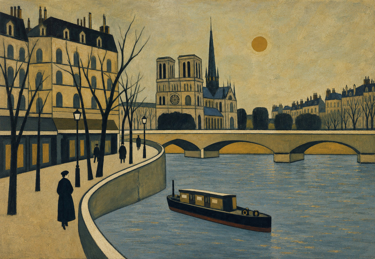 Notre-Dame and the barge (Landscape)