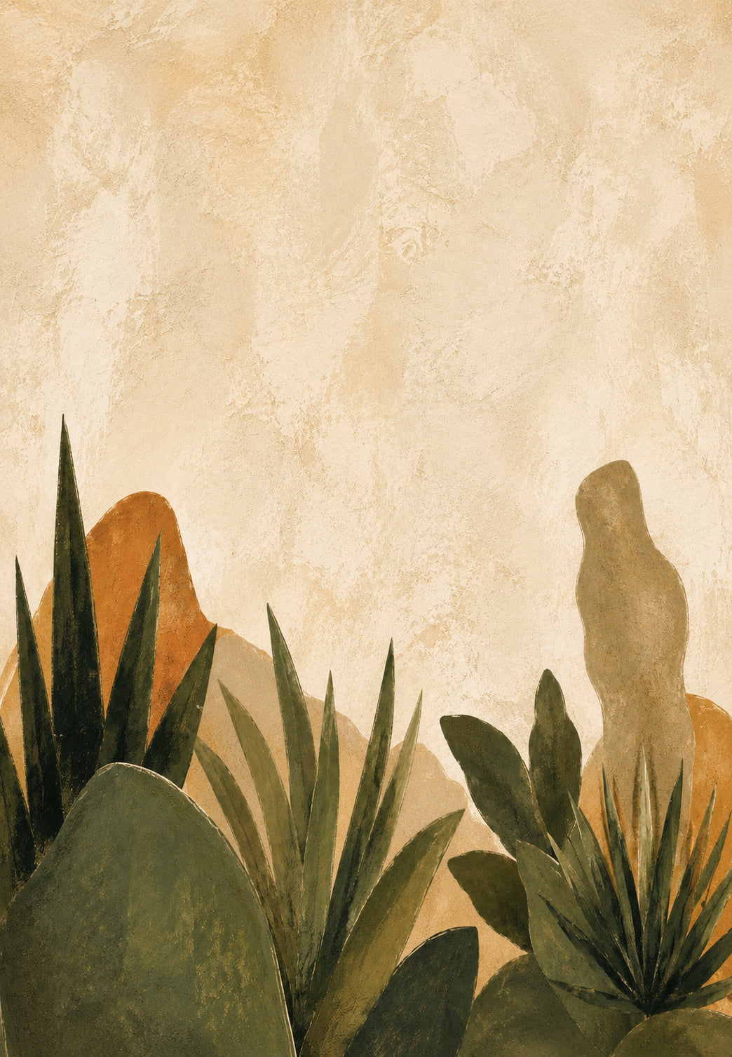 Agaves et collines ocre