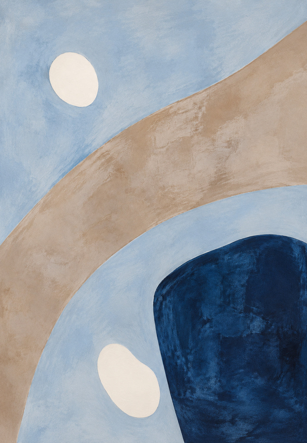 Ochre Curve Between Pale Sky and Deep Blue