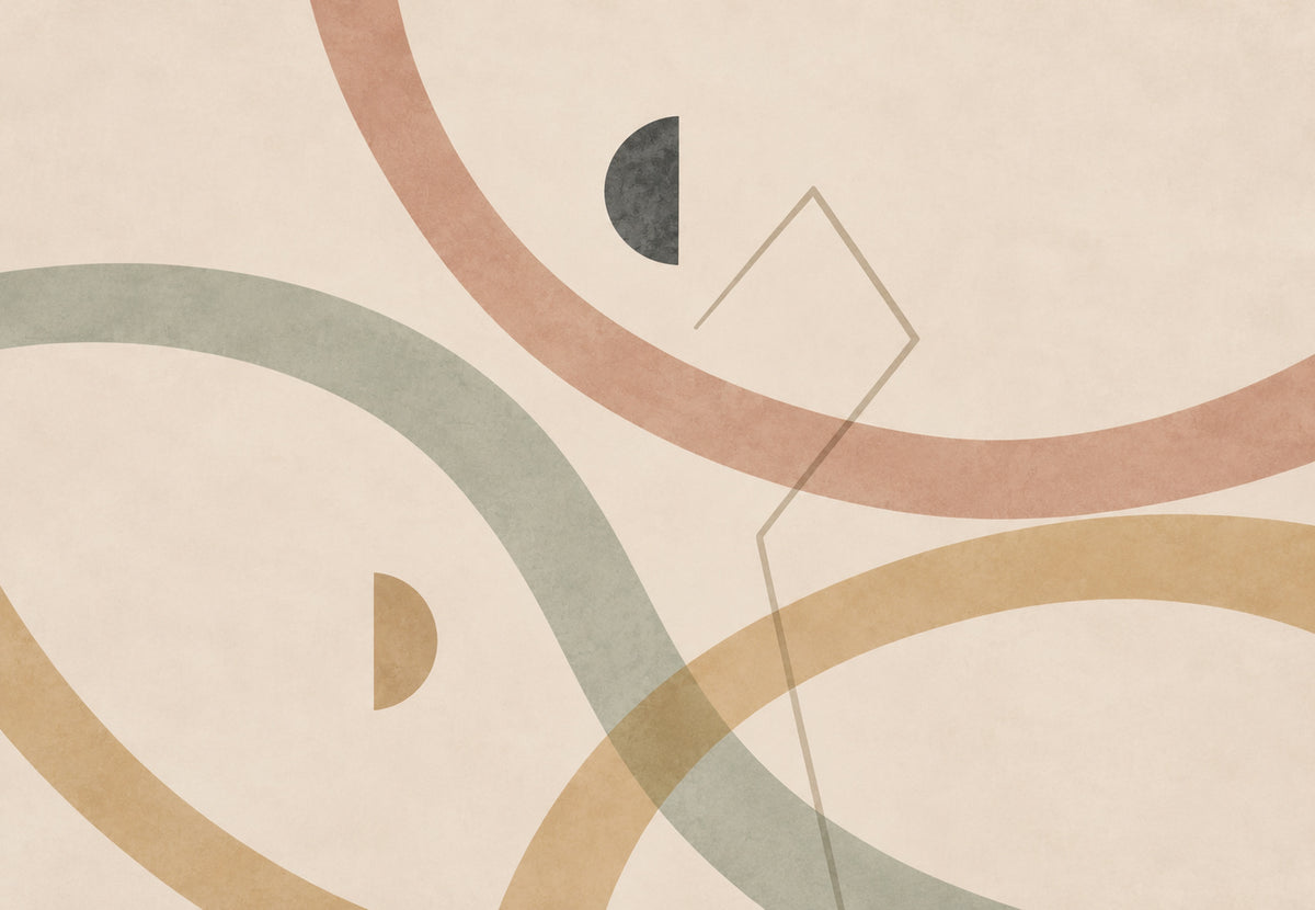 Pastel Curves and Dark Half-Moon (Landscape)