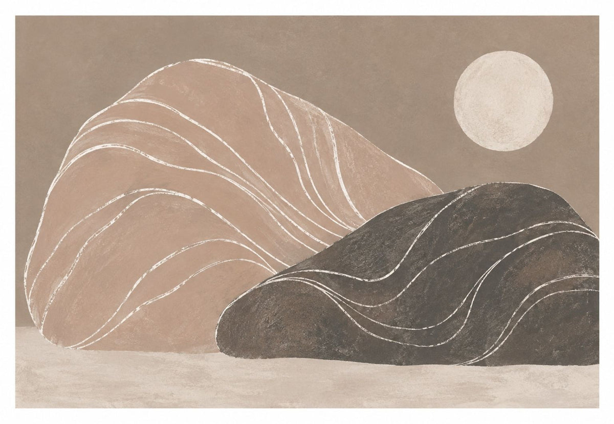 Dunas bajo la luna llena (Horizontal)