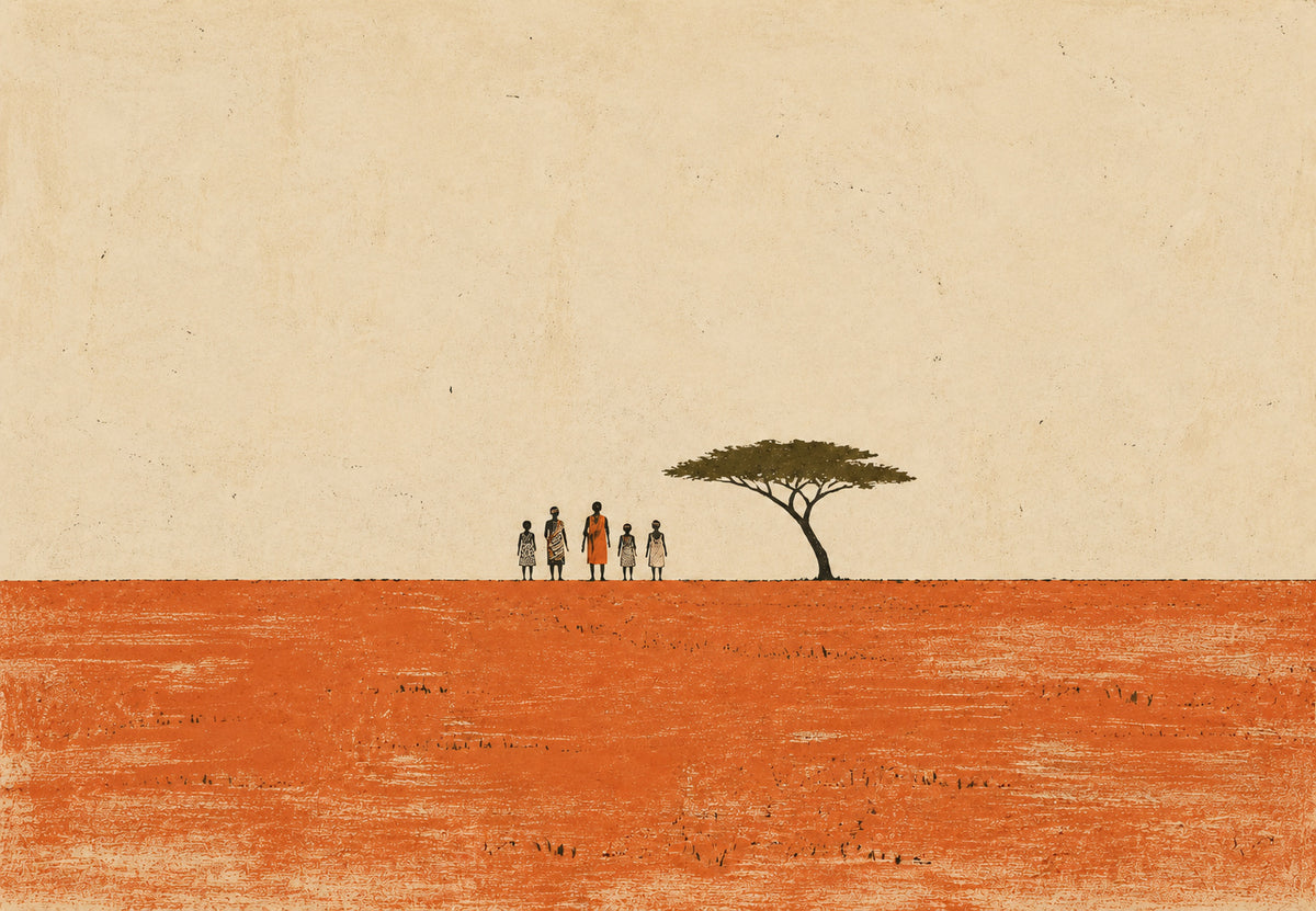 Família sob a acácia (Horizontal)