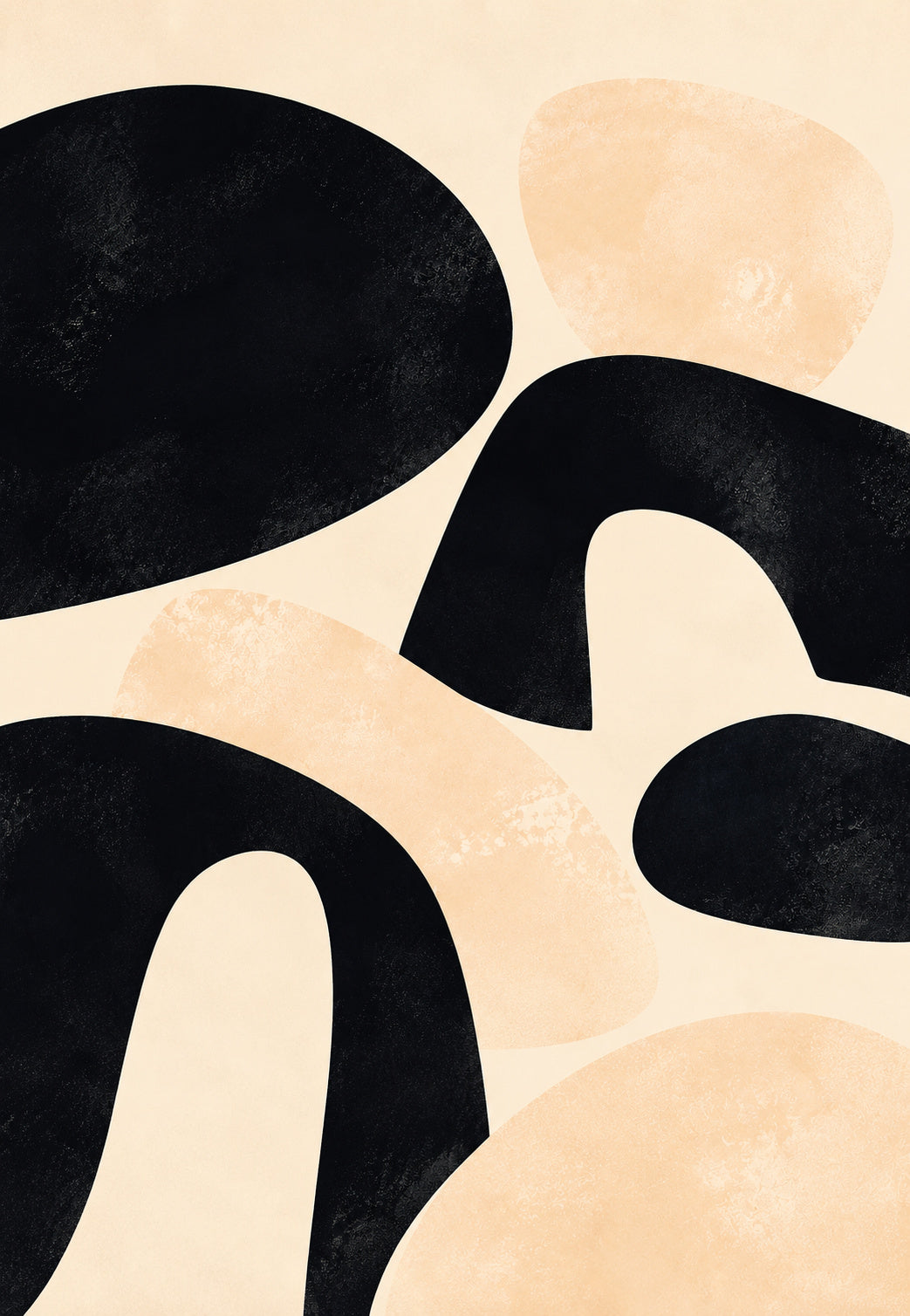 Galets noirs et arches beiges