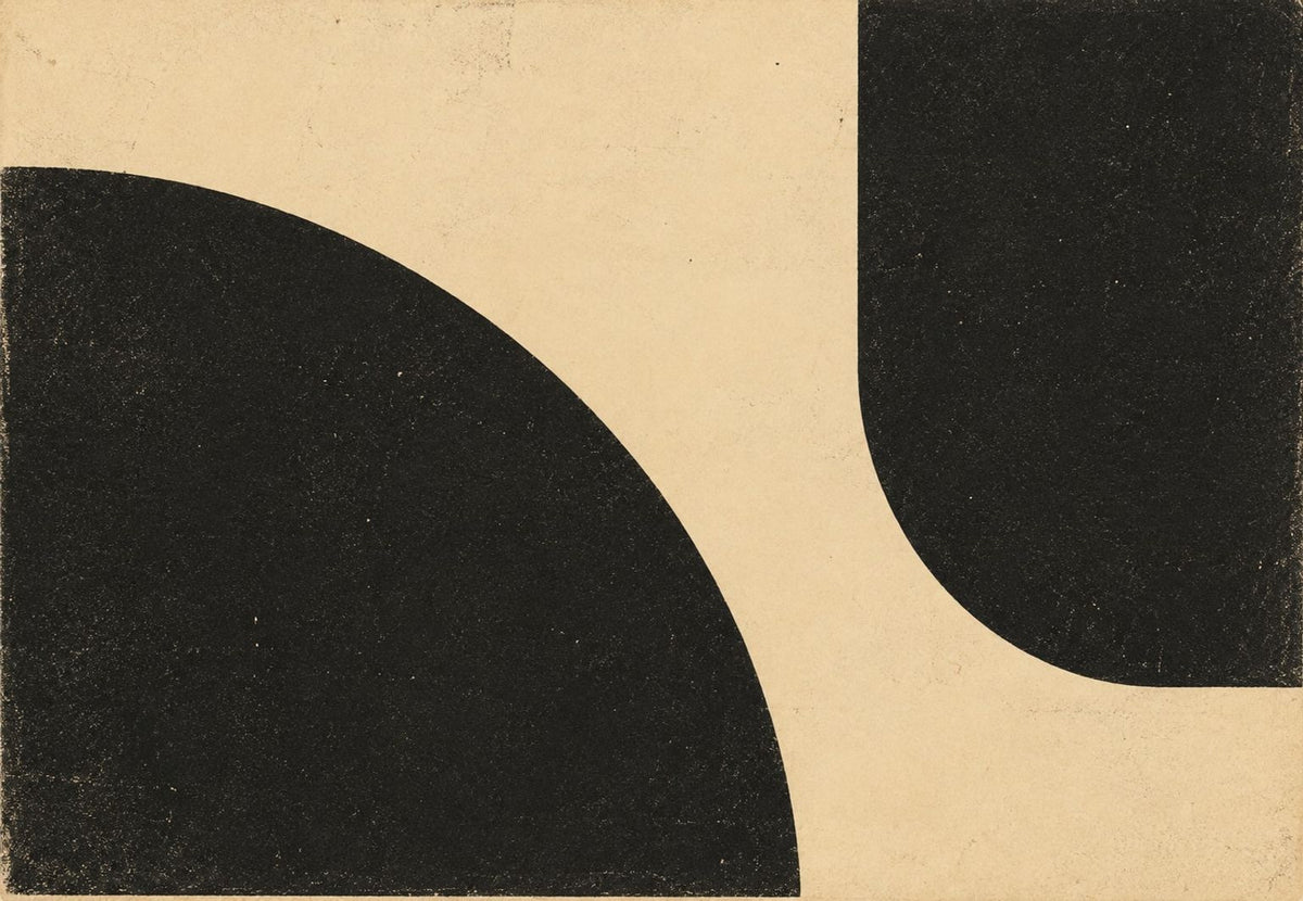 Large Black Curves on Cream (Landscape)
