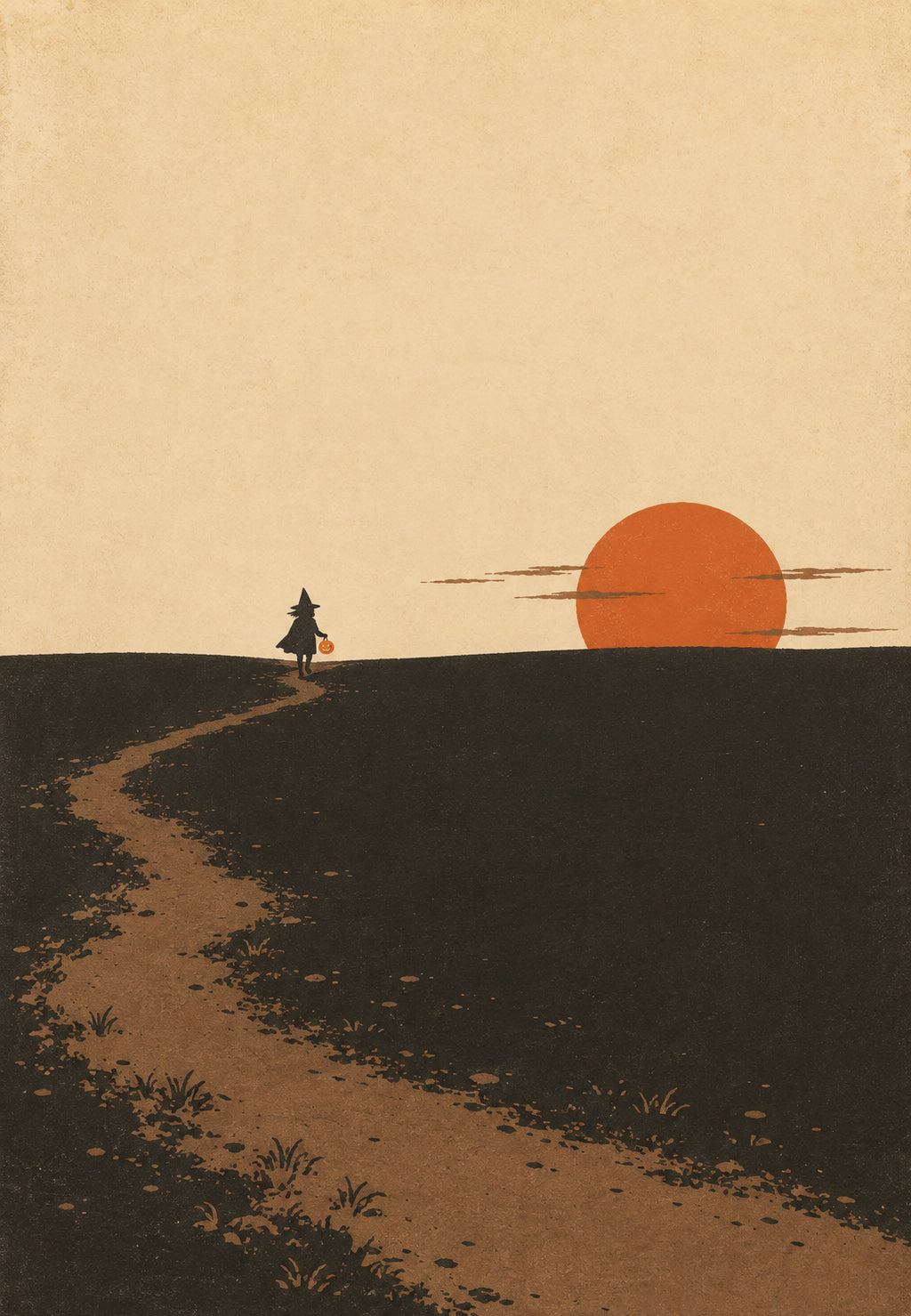 The Little Witch on the Sunset Path