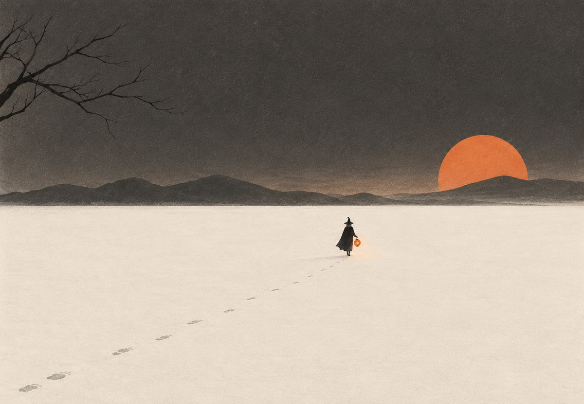 The Witch with a Lantern in the Snow (Landscape)