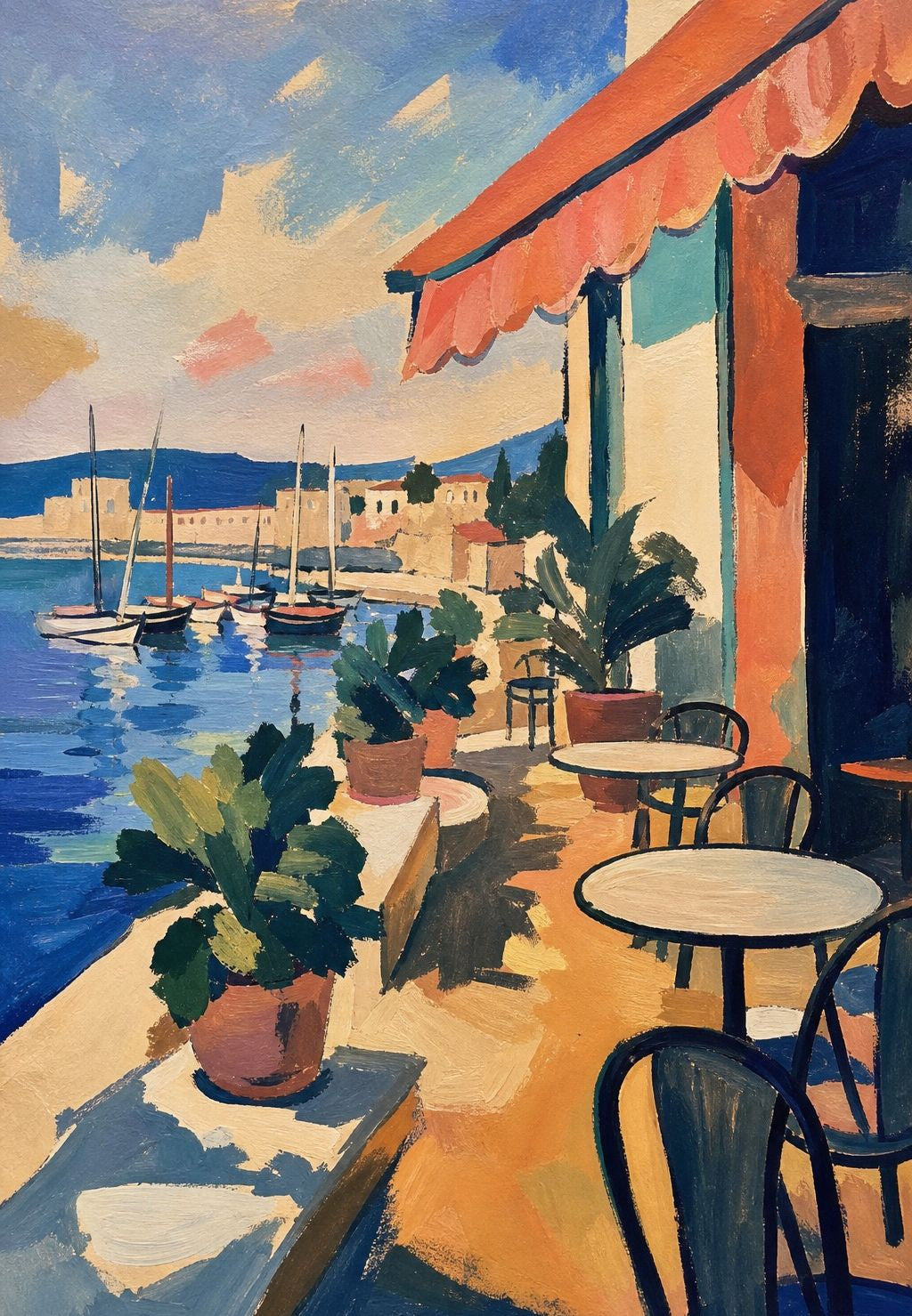 Η βεράντα με την κόκκινη τέντα