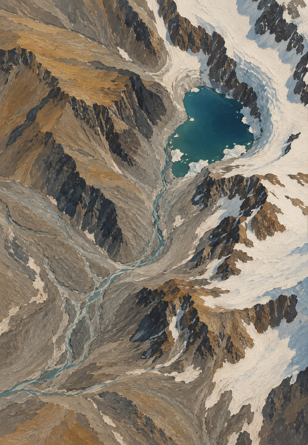 Glacial Lake Seen From the Sky