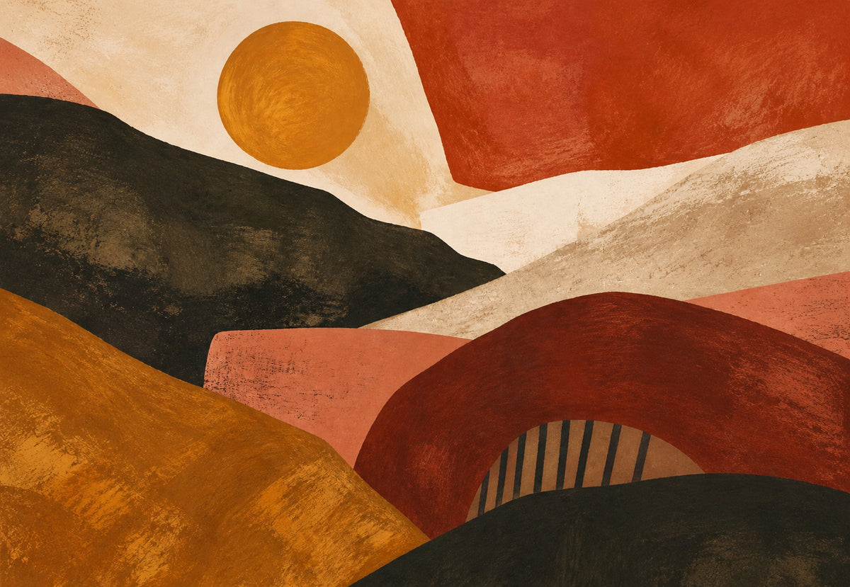 Le soleil sur les collines noires (Paysage)
