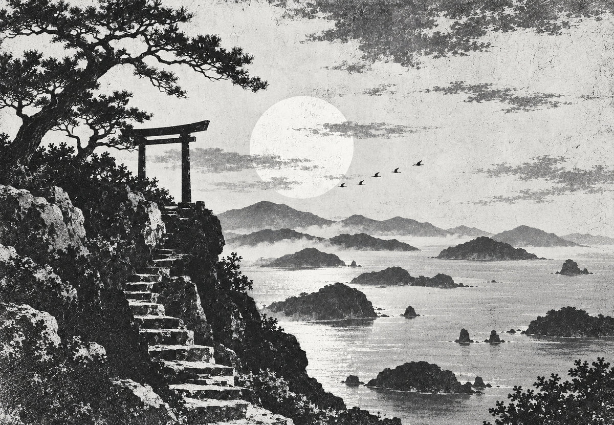 Il torii di fronte alla luna piena (Orizzontale)