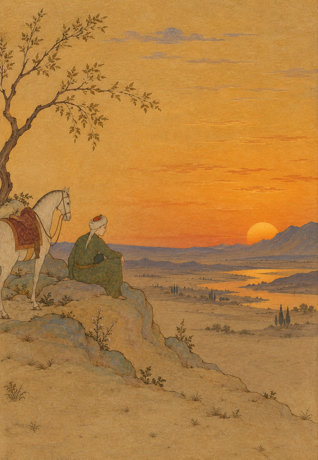 The Traveler Facing the Setting Sun