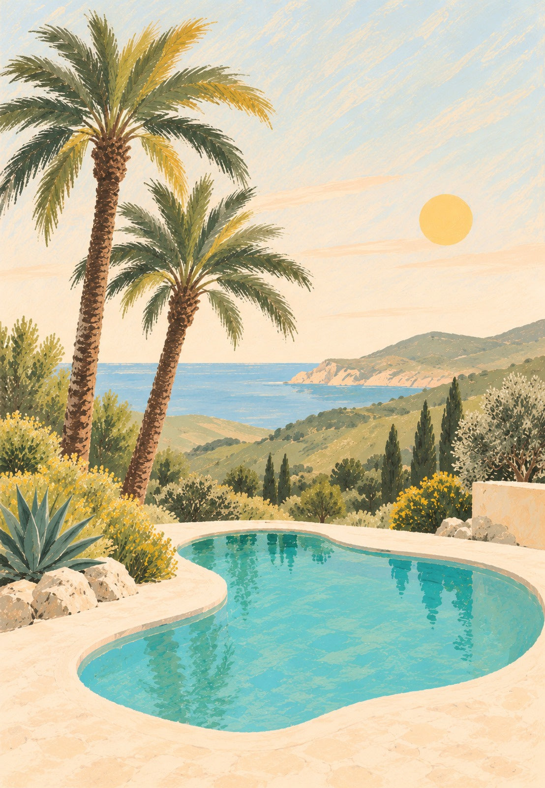 Les palmiers et la source turquoise