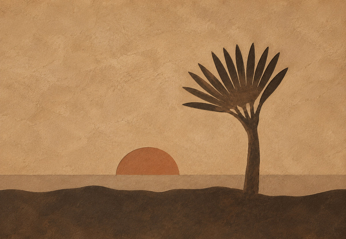 Palme im Sonnenuntergang (Querformat)