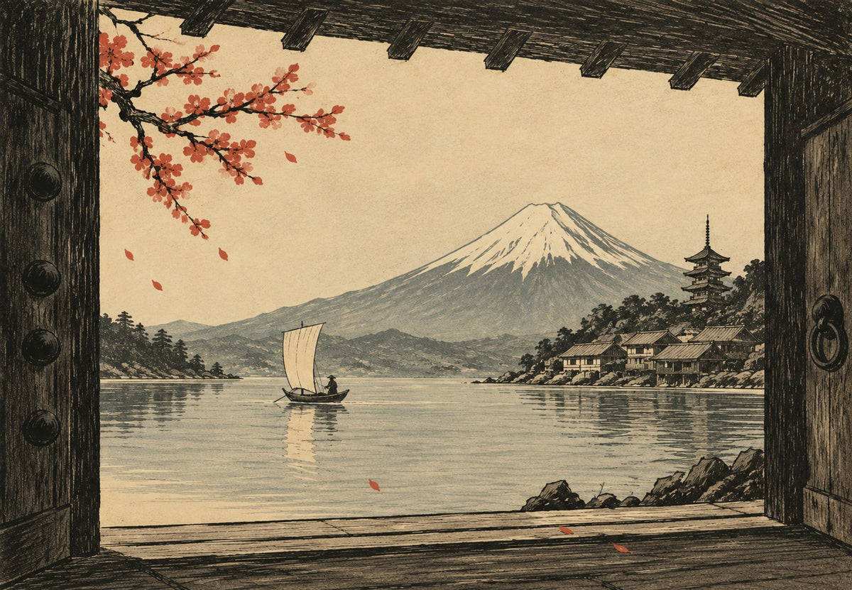 Tor mit Blick auf den Fuji (Querformat)