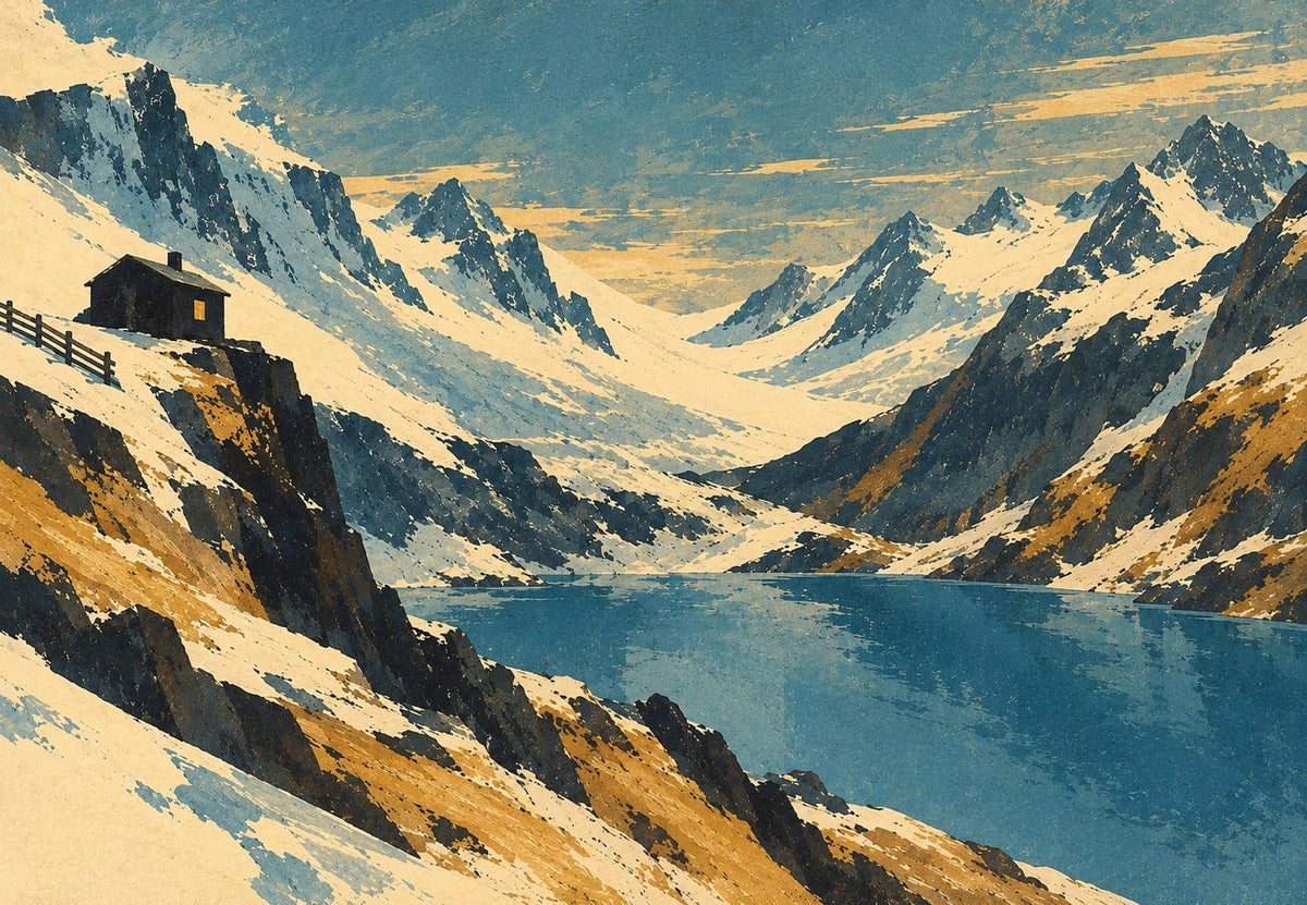 Hut Above the Lake (Landscape)