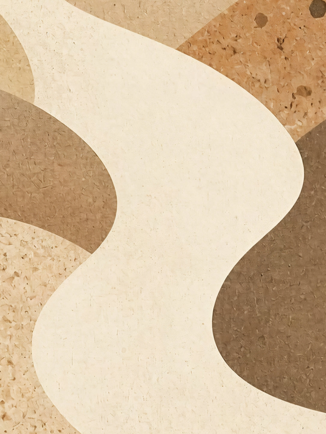 Detail a taille reelle du tirage, affiche paysage riviere entre les collines