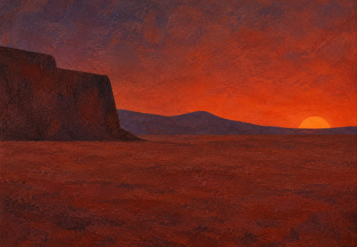Sonnenuntergang über der Wüste (Querformat)