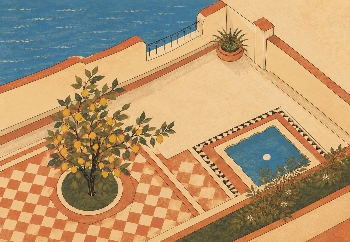 Terraço com limoeiro frente ao mar (Horizontal)