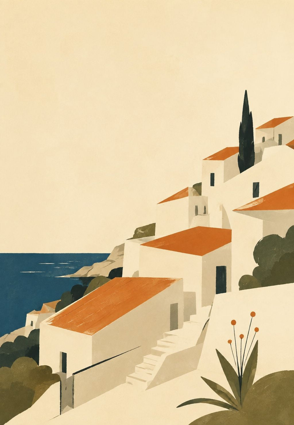 White Village Facing the Sea