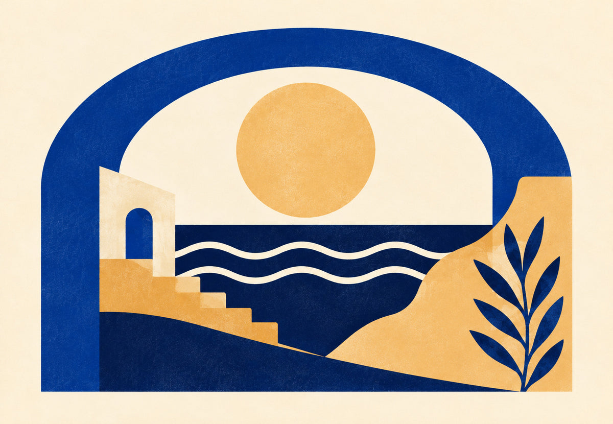 Arco blu e scala verso il mare (Orizzontale)