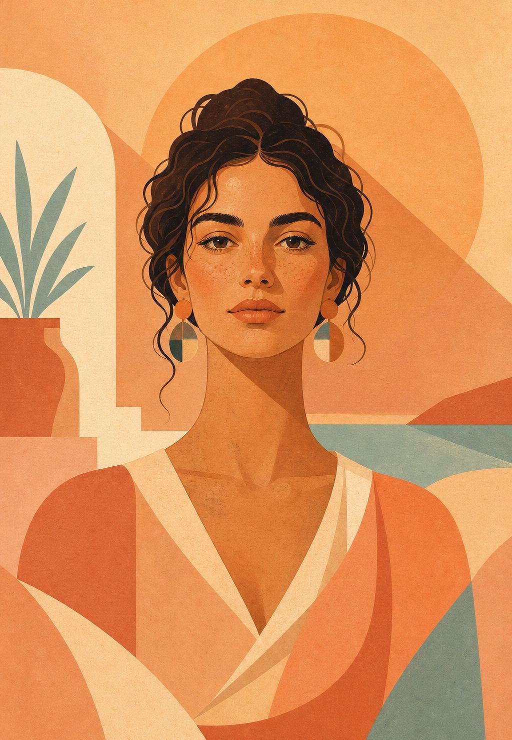 The portrait under the apricot sun