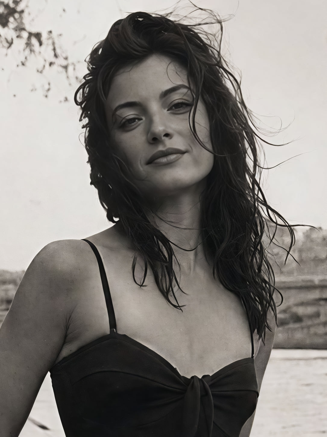 Detail a taille reelle du tirage, affiche portrait maillot noir quais de seine