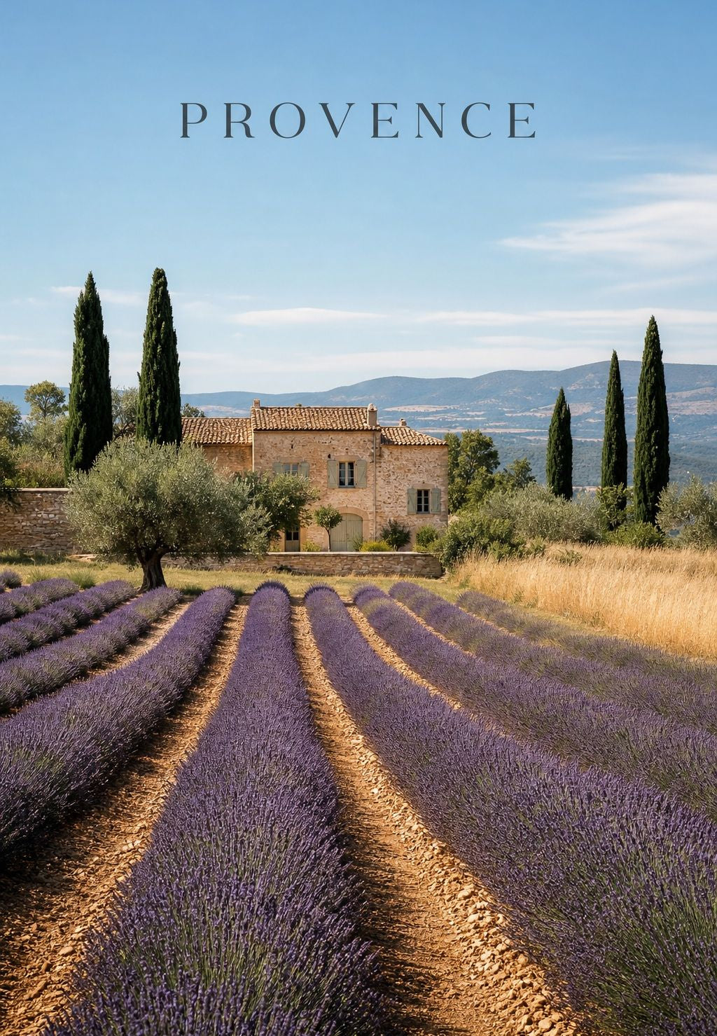 Provence - Levandule u kamenného statku