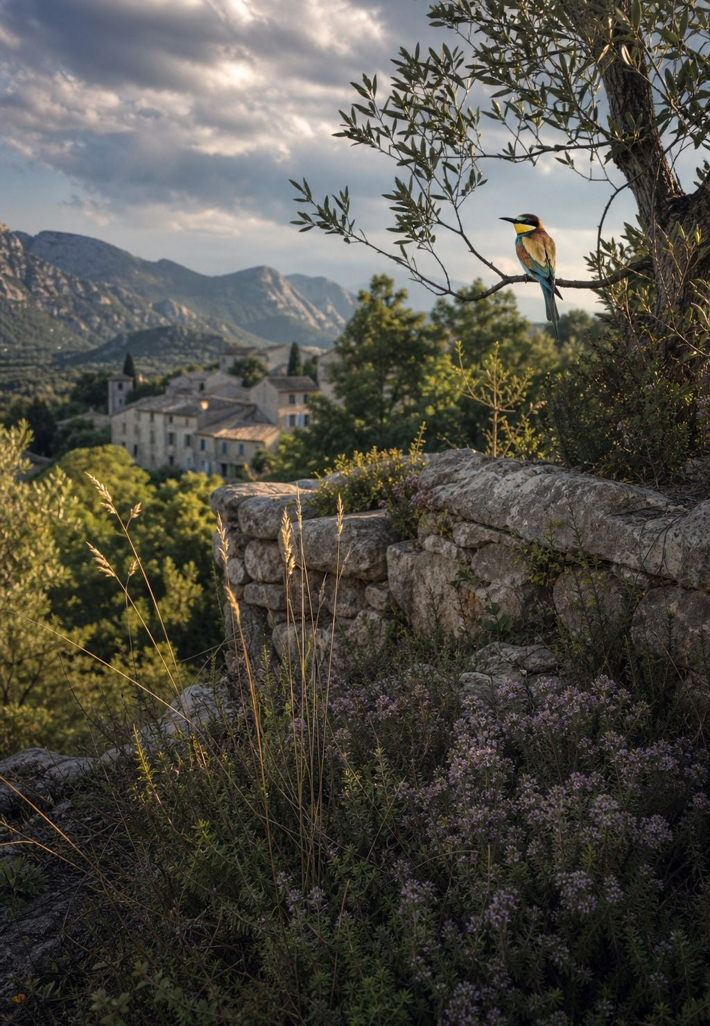 Προβηγκία - Ο μελισσοφάγος στην ελιά πάνω από το χωριό
