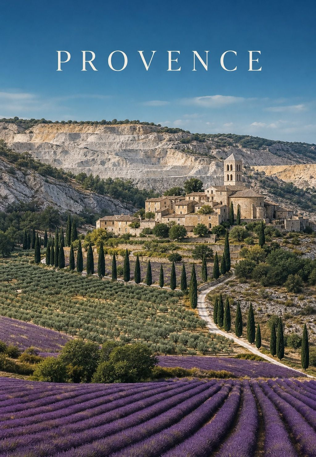 Provence - Dorf in Lavendelfeldern