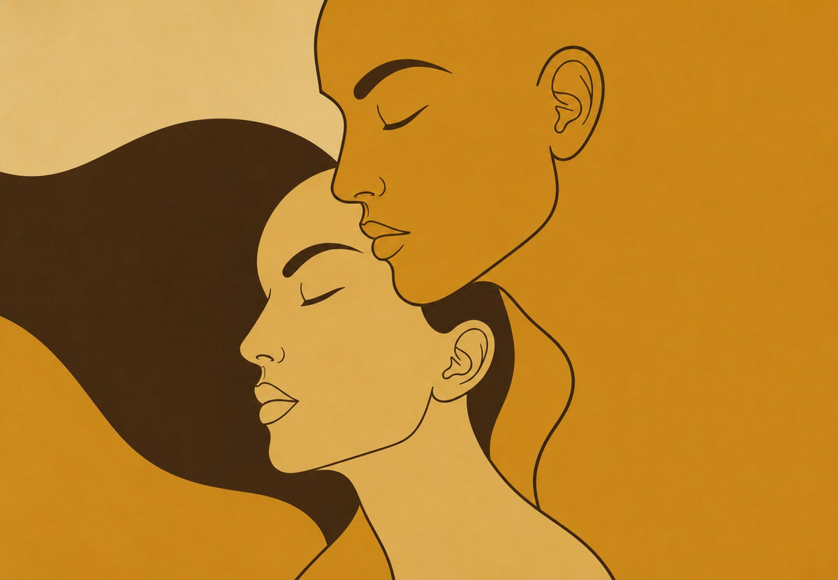 Two Embracing Profiles (Landscape)