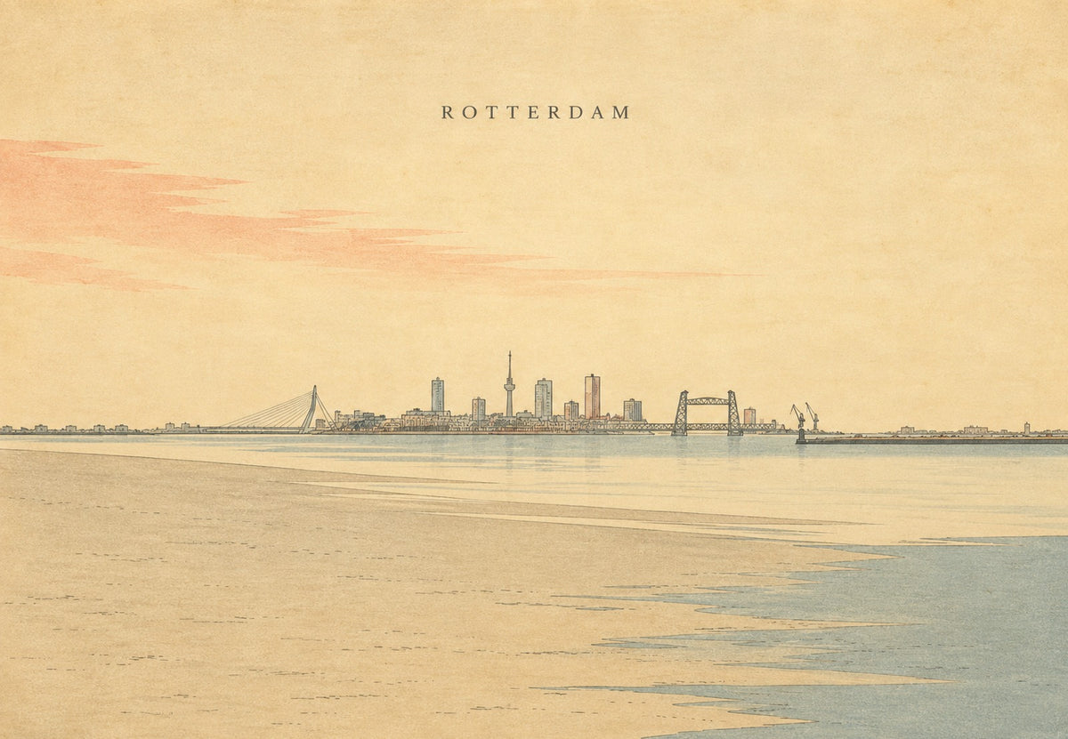 Rotterdam - Panorama na końcu Mozy (Poziom)