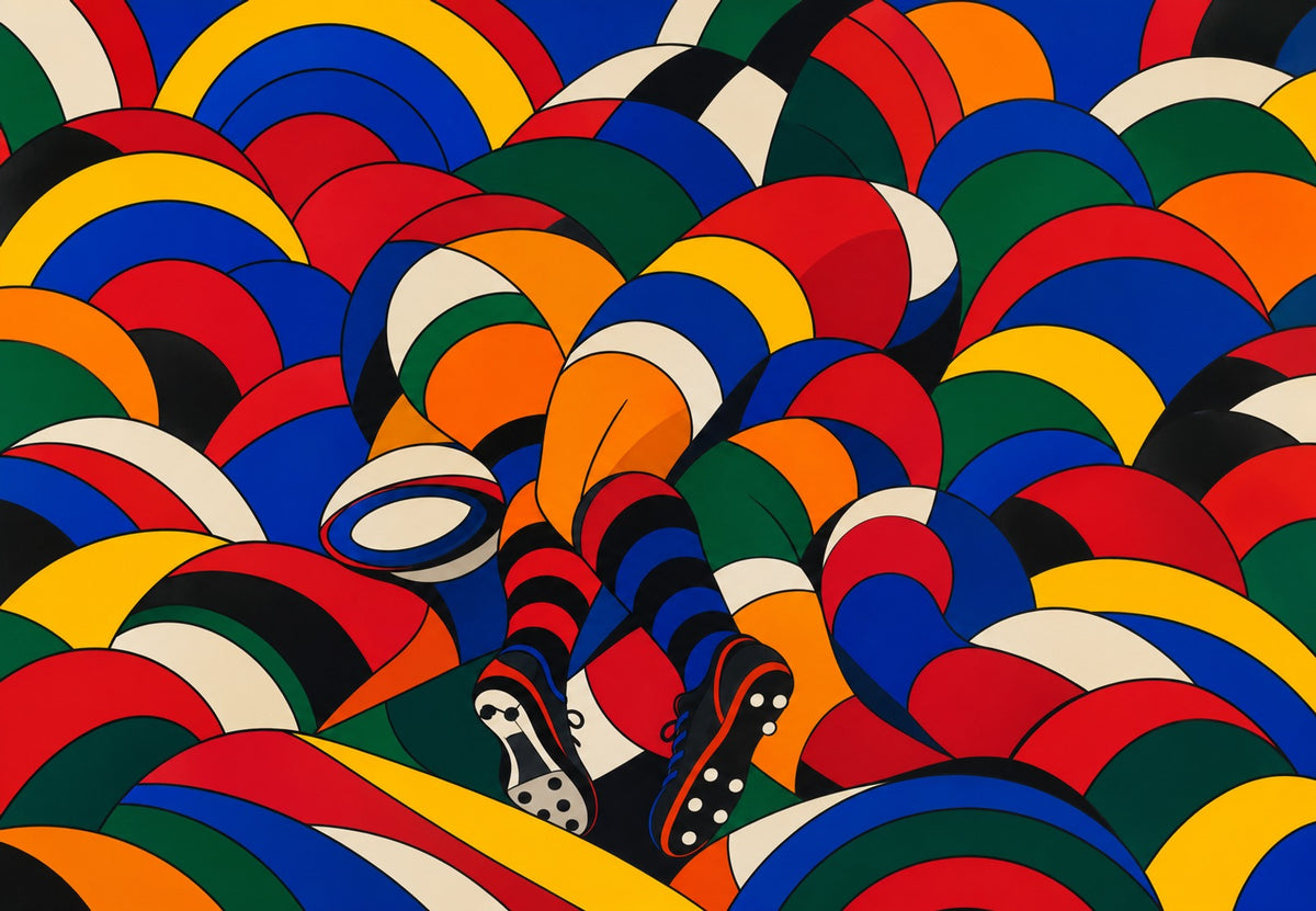 Stance in coloured bands (Landscape)