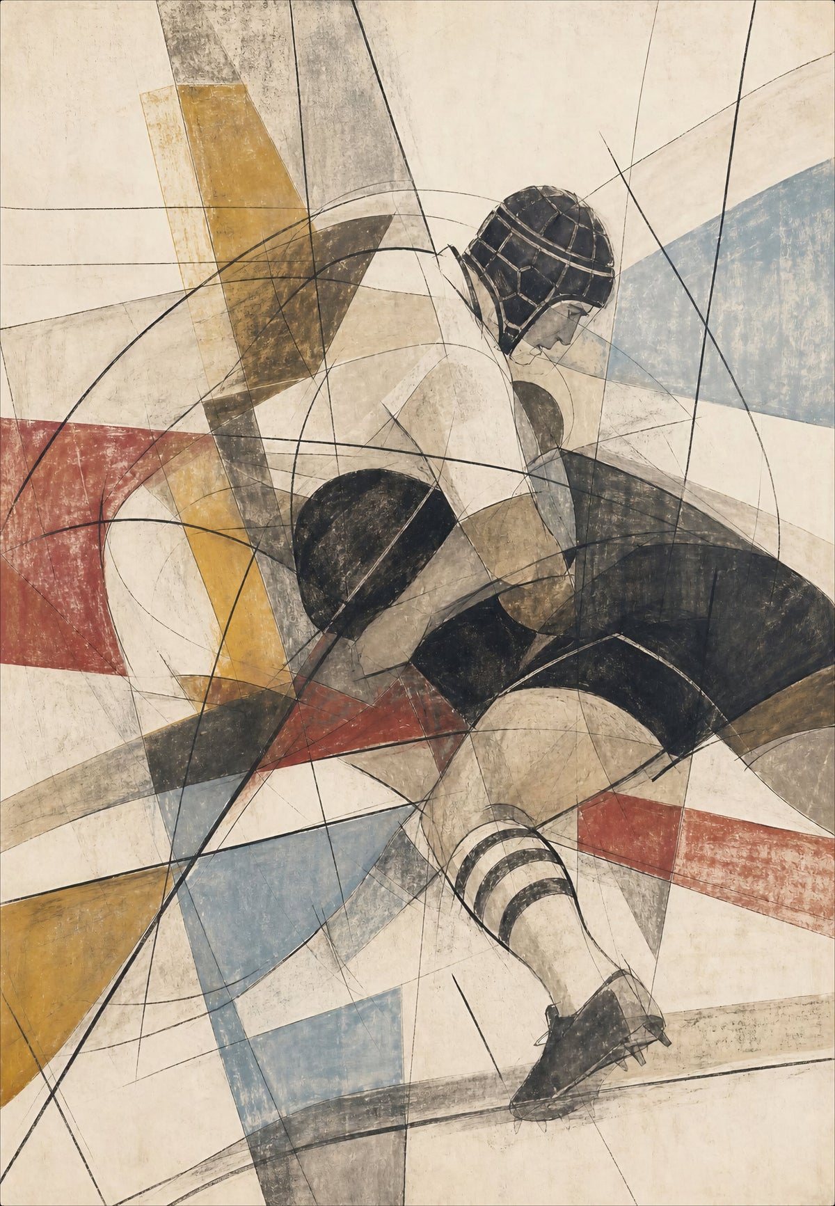 The player anchored in fine lines