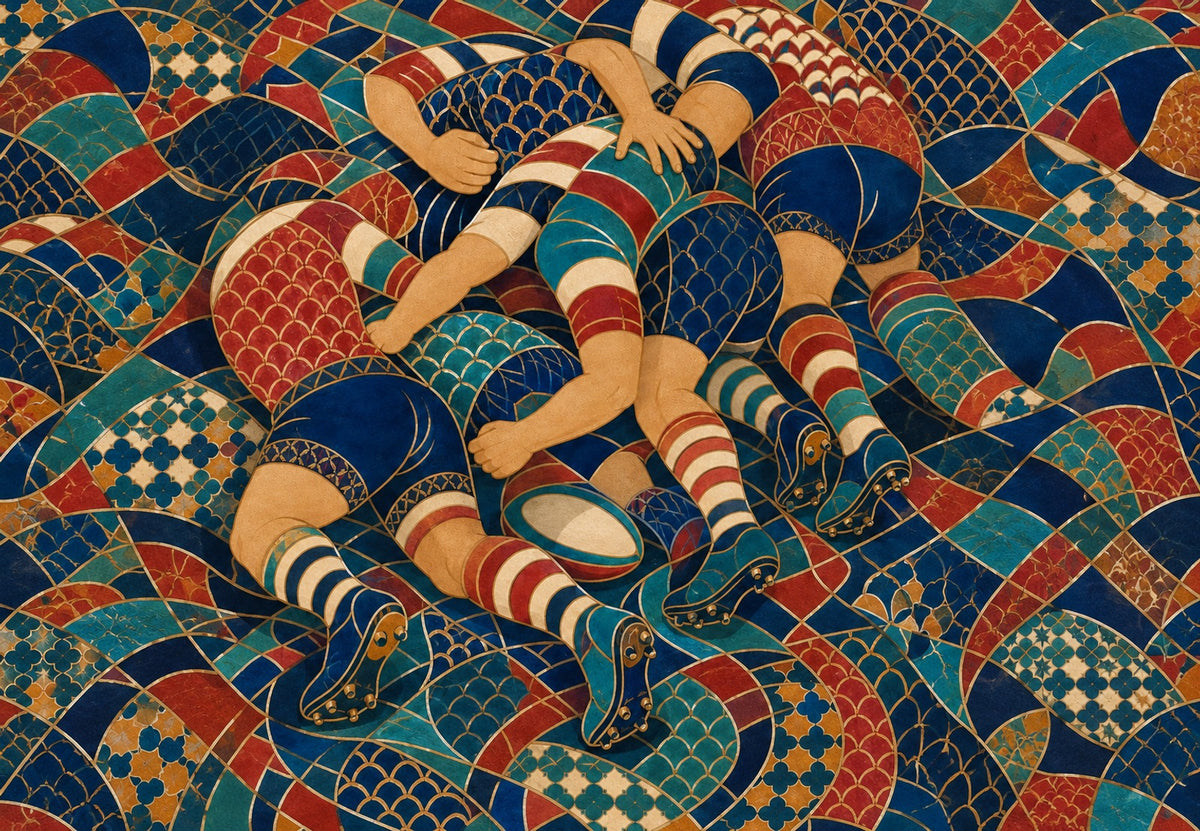 The scrum in interlacing lines (Landscape)