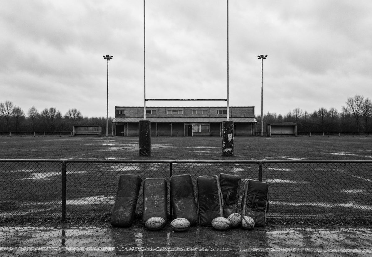 The empty pitch on a rainy day (Landscape)