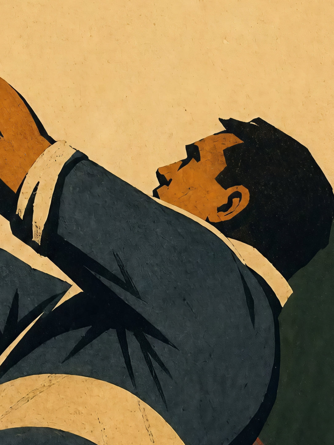 Detail a taille reelle du tirage, affiche rugby saut en touche reclame d autrefois