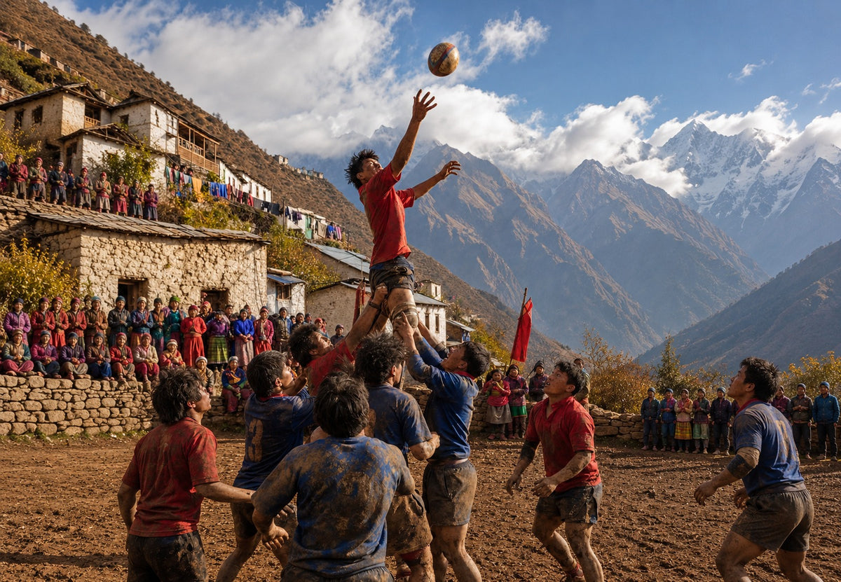 Lineout at the foot of the mountains (Landscape)
