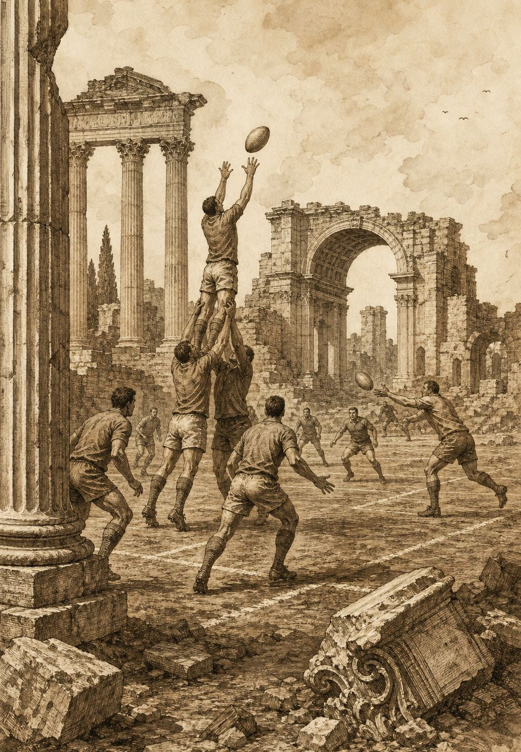 Πλάγιο άουτ ανάμεσα στα αρχαία ερείπια